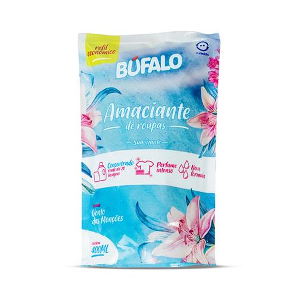 Amaciante Concentrado Bufalo - Vento das Monções 400 ml -Embalagem com 12 Unidades