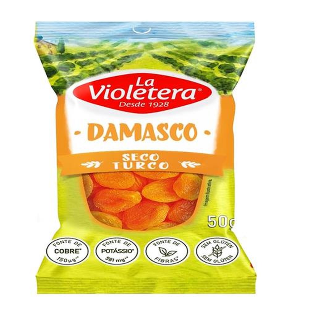 Damasco Seco Turco La Violetera 50g - Embalagem com 50 Unidades