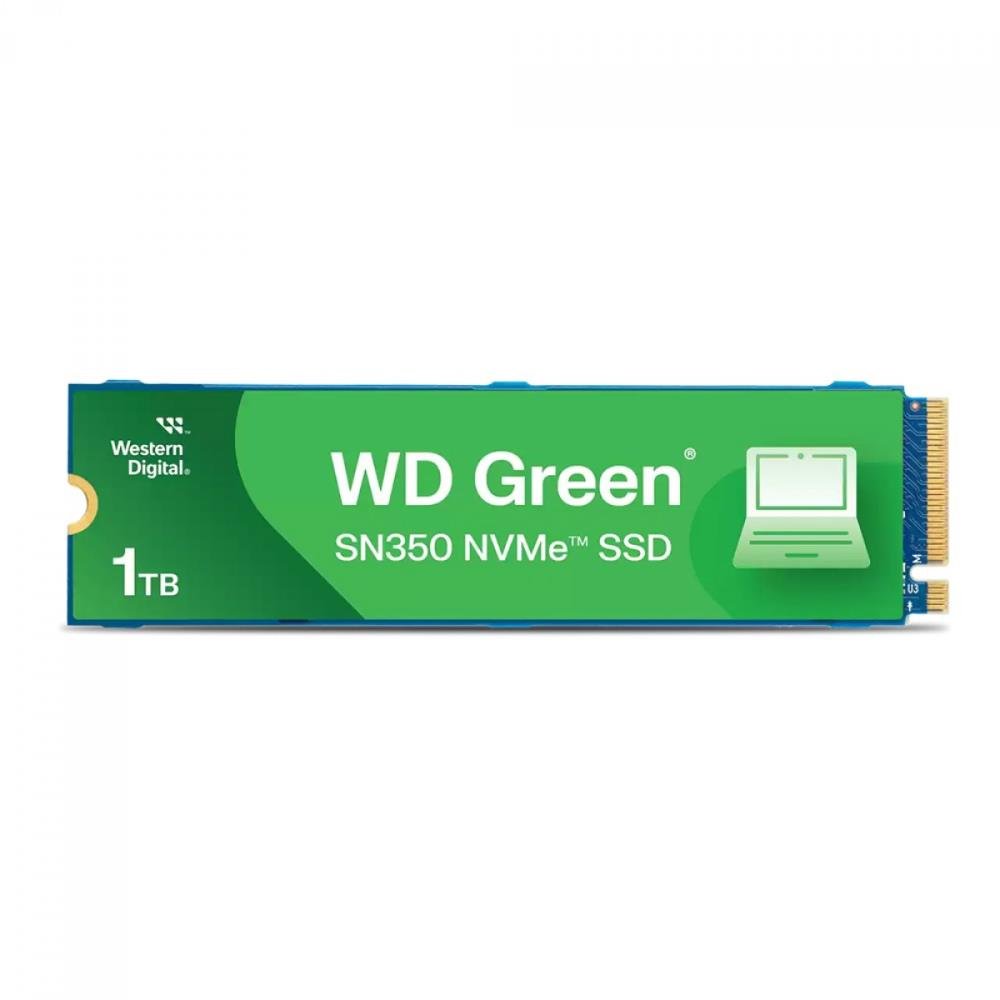 Ssd 1tb M.2 2280 Pcie Nvme, Wd Green Sn350, Leitura/Gravação 2.400/1850 Mb/S, Wds100t2g0c, Western Digital
