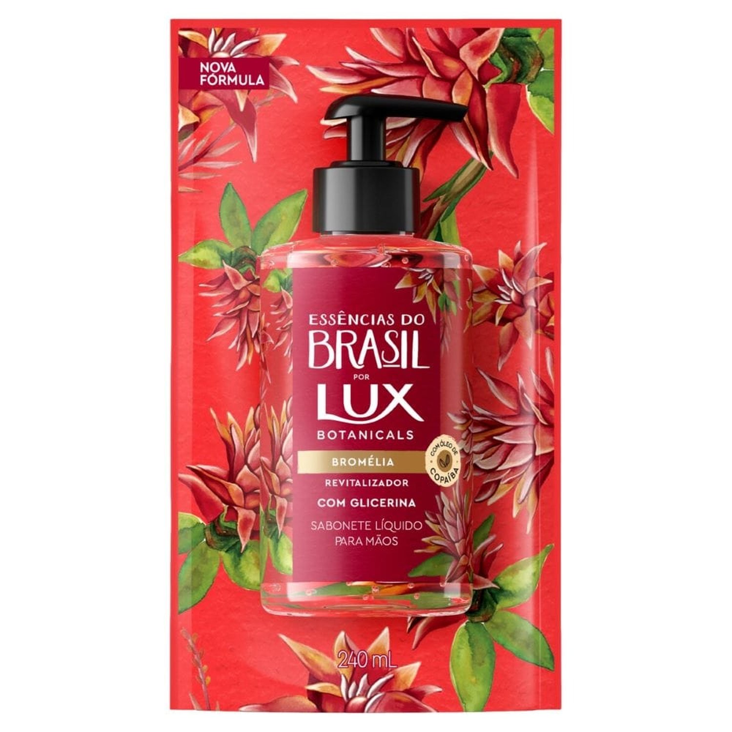 Sabonete Líquido Lux para Mãos 240 ml Essências do Brasil Refil Bromélia