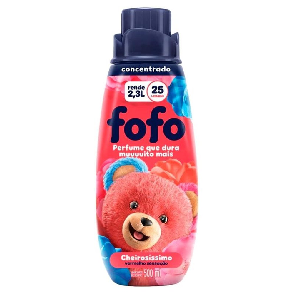 Amaciante Fofo Concetrado Vermelho Sensação 500ml - Embalagem com 12 Unidades