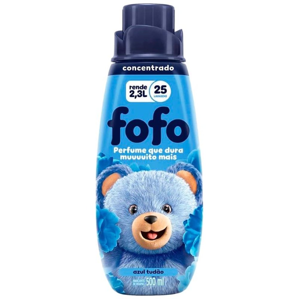 Amaciante Fofo Concentrado Azul Tudão 500ml - Embalagem com 12 Unidades