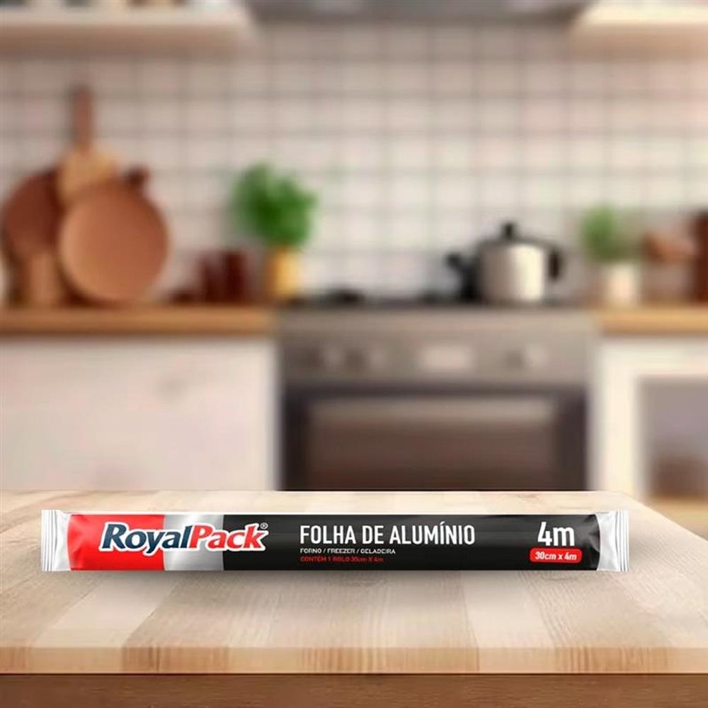Papel Alumínio Royalpack 30cmx4,0M - Embalagem com 25 Unidades