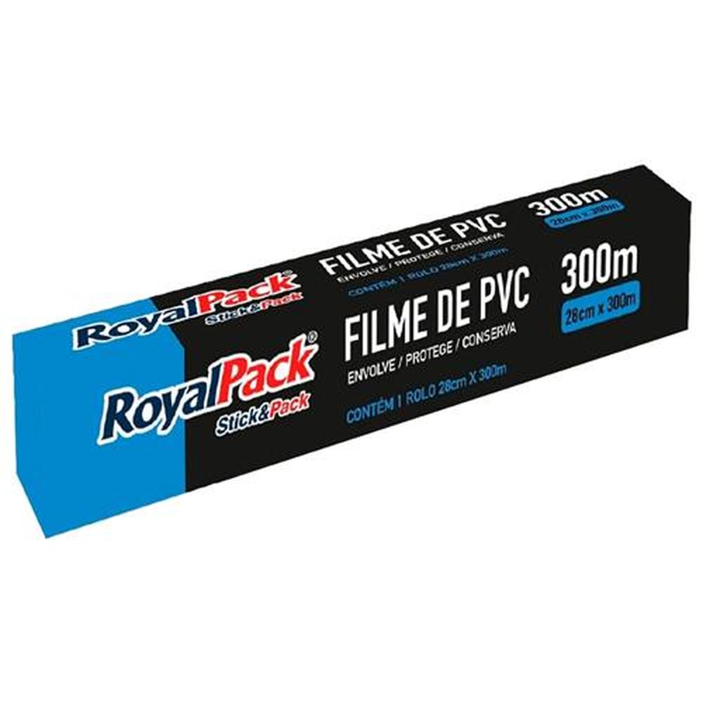 Filme PVC RoyalPack 28cmX300m - Embalagem com 6 Unidades