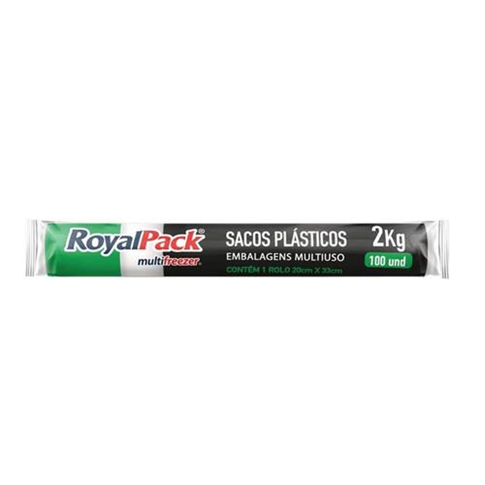 Saco Plástico Multifreezer Royalpack 20x33 cm 2kg - 24 Embalagens com 100 Unidades Cada