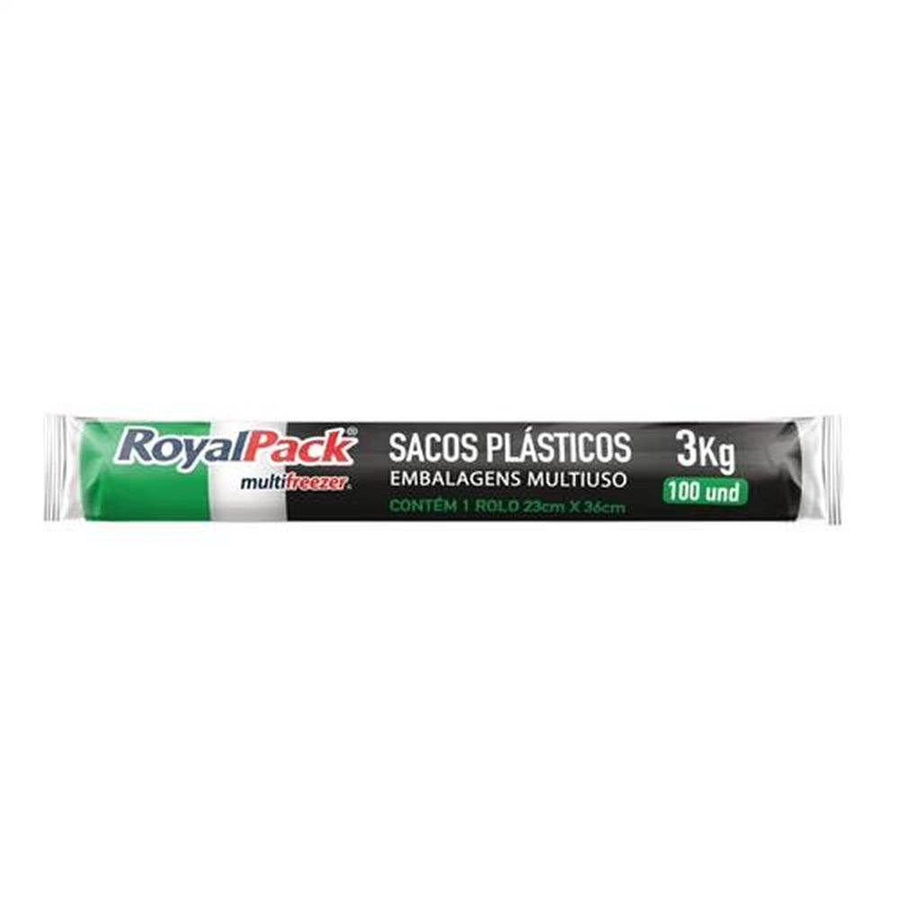 Saco Plástico Multifreezer Royalpack 23x36 cm 3kg - 24 Embalagens com 100 Unidades Cada