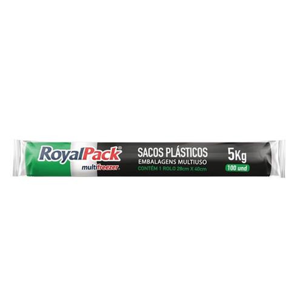 Saco Plástico Multifreezer Royalpack 28x40 cm 5kg - 24 Embalagens com 100 Unidades Cada