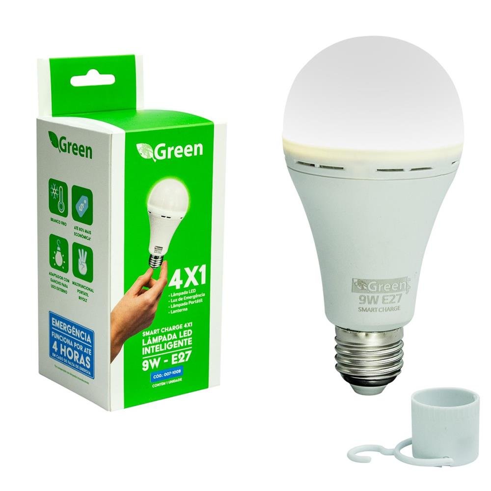 Lâmpada Led Inteligente De Emergência Recarregável Bivolt