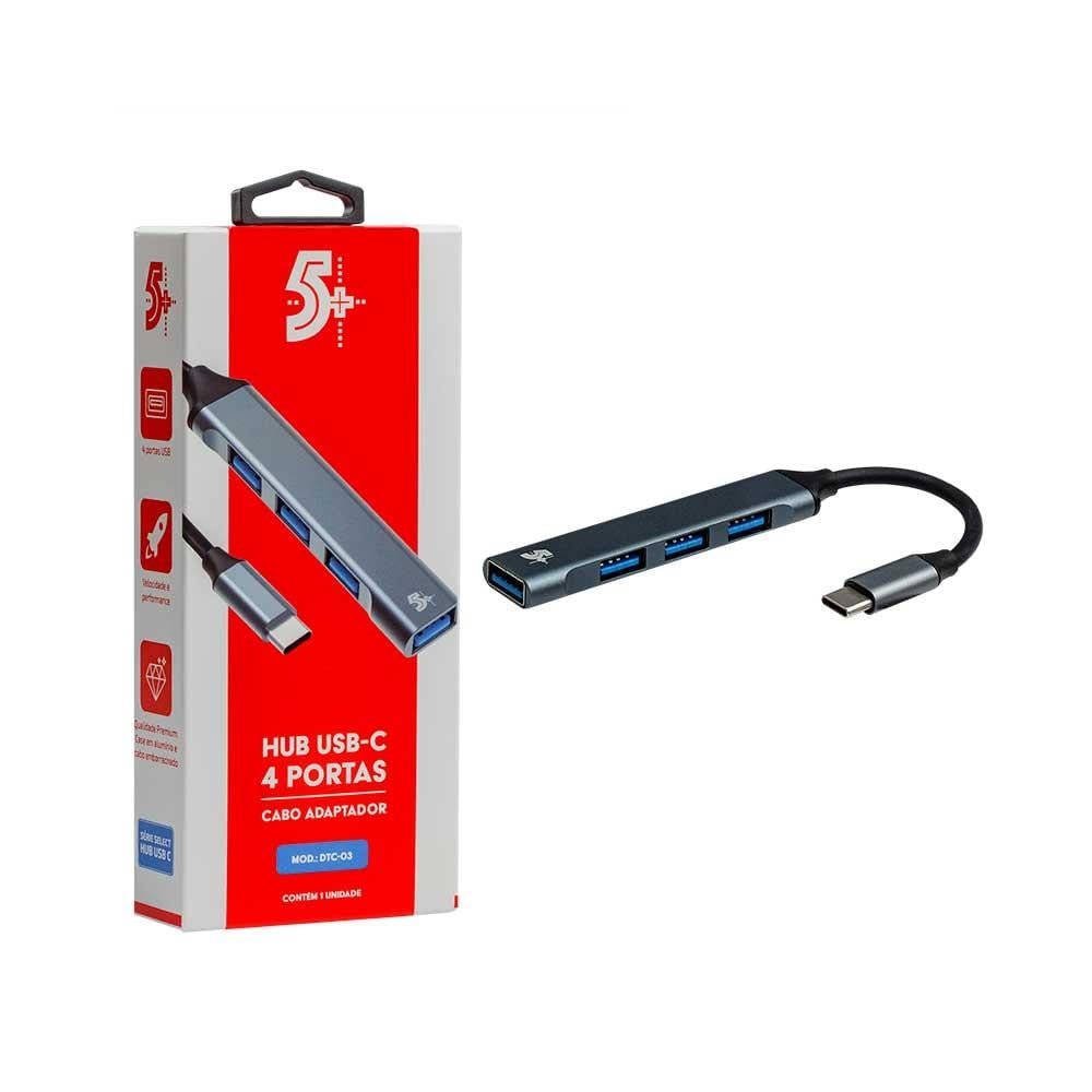 Hub USB-C 4 Portas USB-A DTC-03 5+ Un.Venda: PC/1