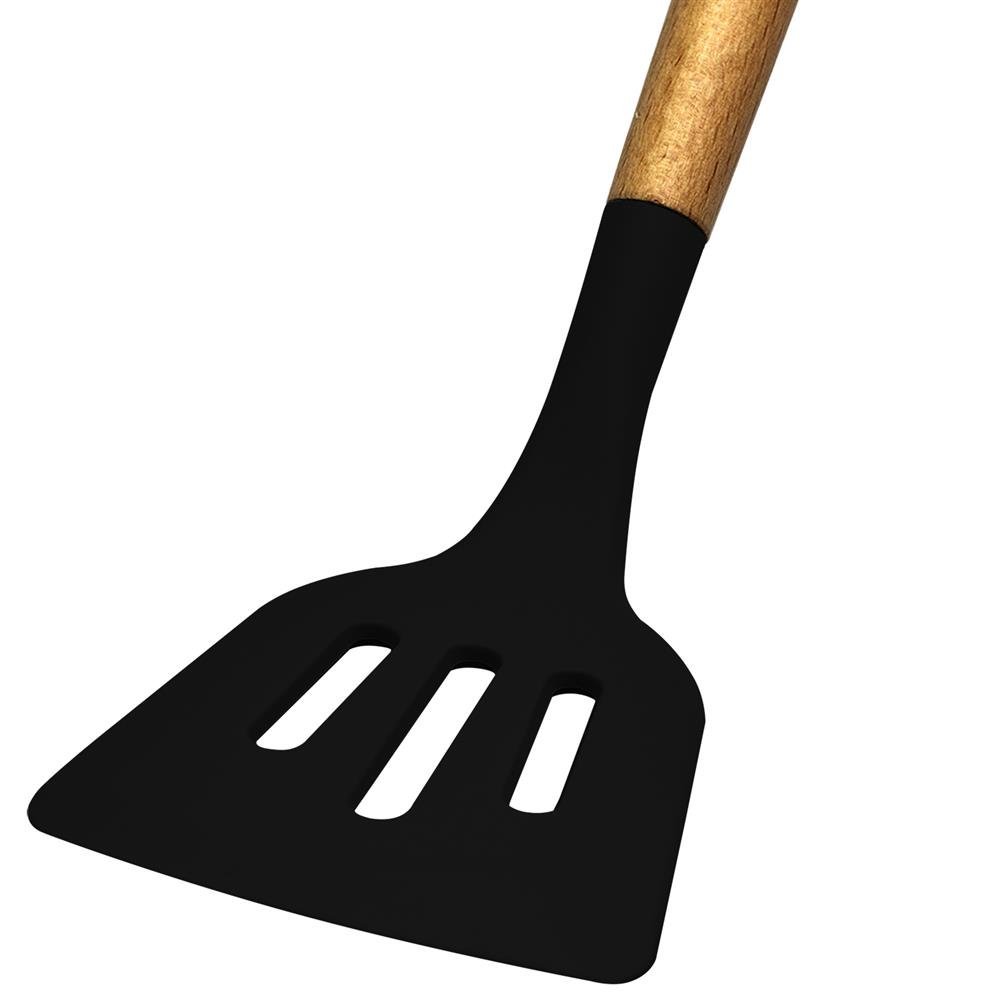 Kit de Utensílios de Silicone para Cozinha 12 Peças Preto
