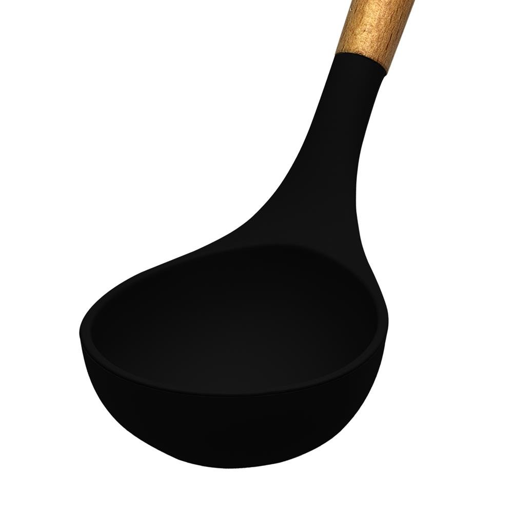 Kit de Utensílios de Silicone para Cozinha 12 Peças Preto