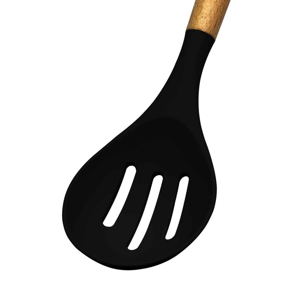 Kit de Utensílios de Silicone para Cozinha 12 Peças Preto