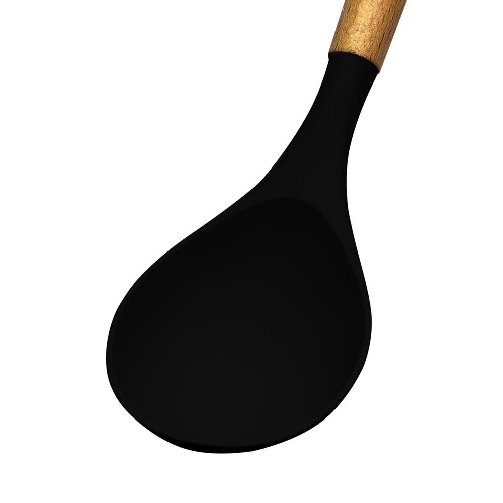 Kit de Utensílios de Silicone para Cozinha 12 Peças Preto