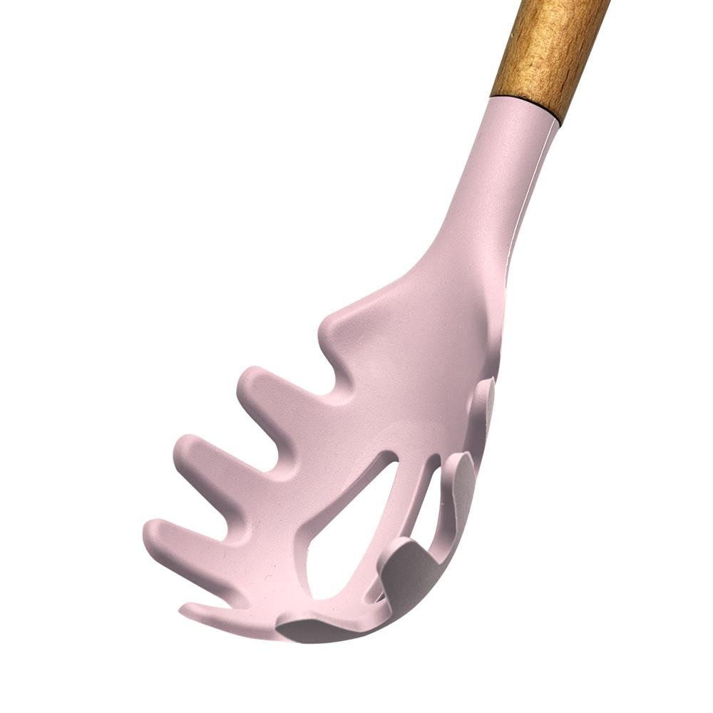 Kit de Utensílios de Silicone para Cozinha 12 Peças - Rosa