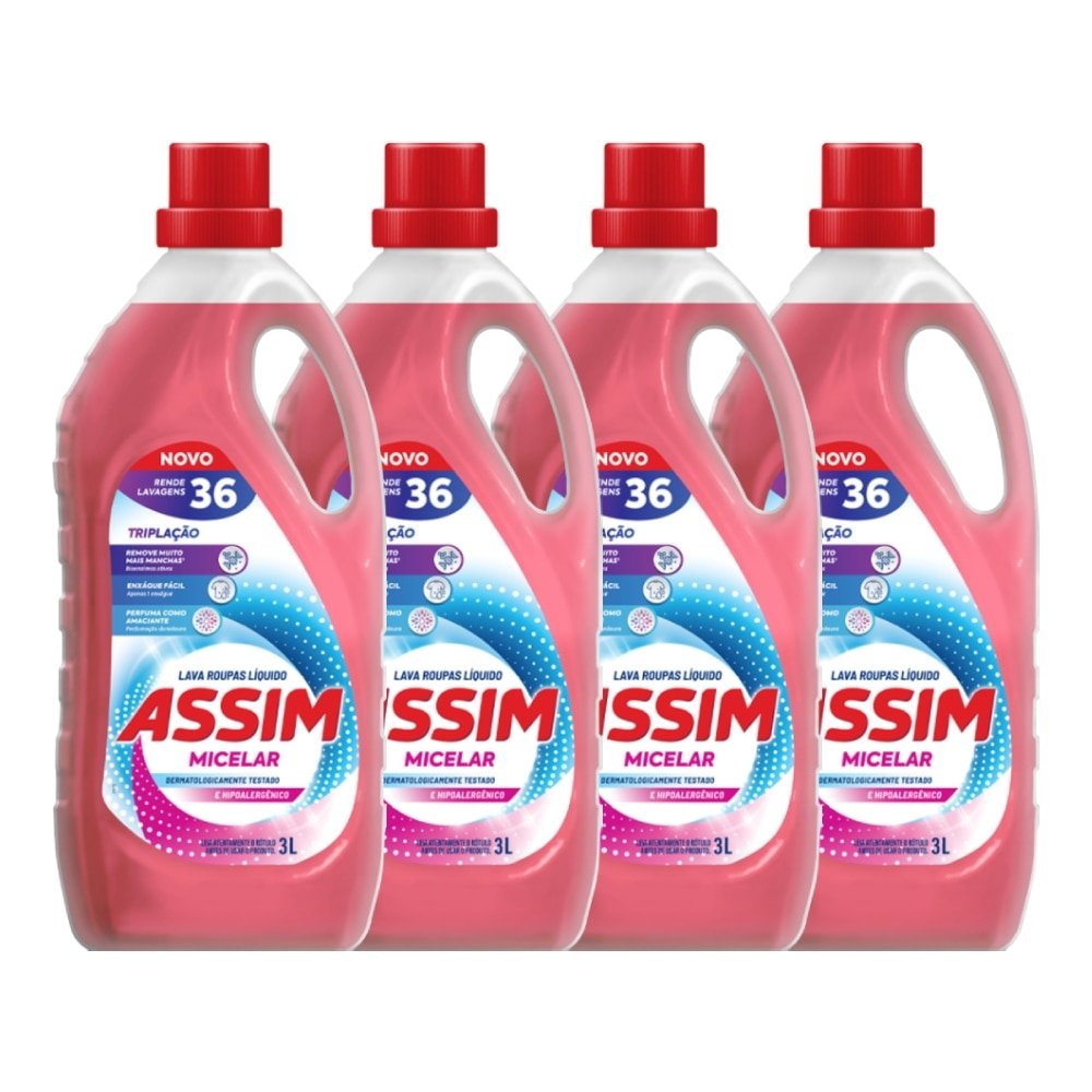 Sabão Líquido Assim Micelar 3l - Com 4 Unidades