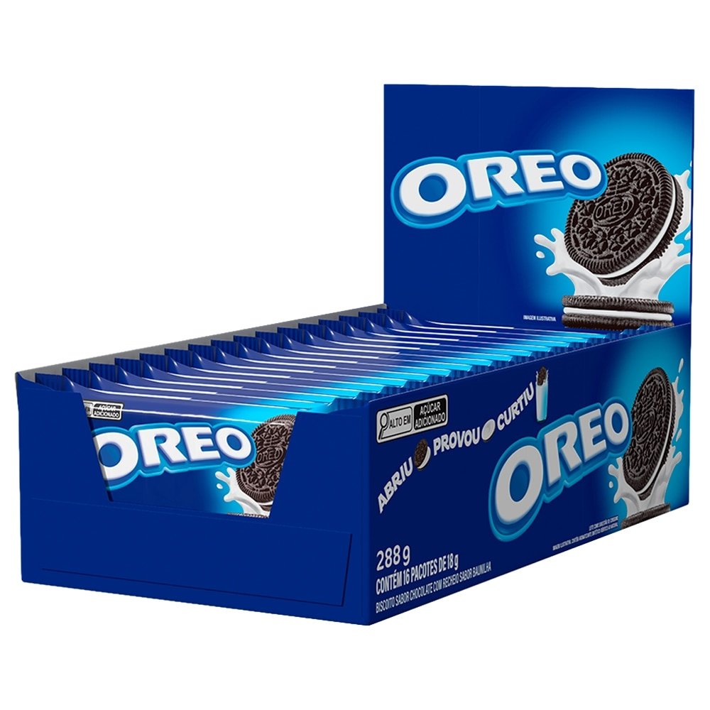 Biscoito Oreo Original 18g Sabor Baunilha - Embalagem com 16 Unidades