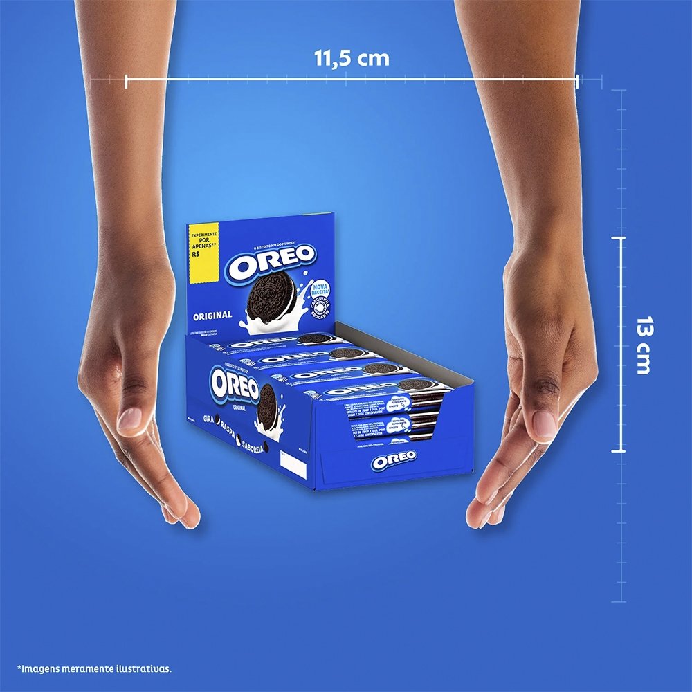 Biscoito Oreo Original Sabor Baunilha 18g - Display com 16 Unidades