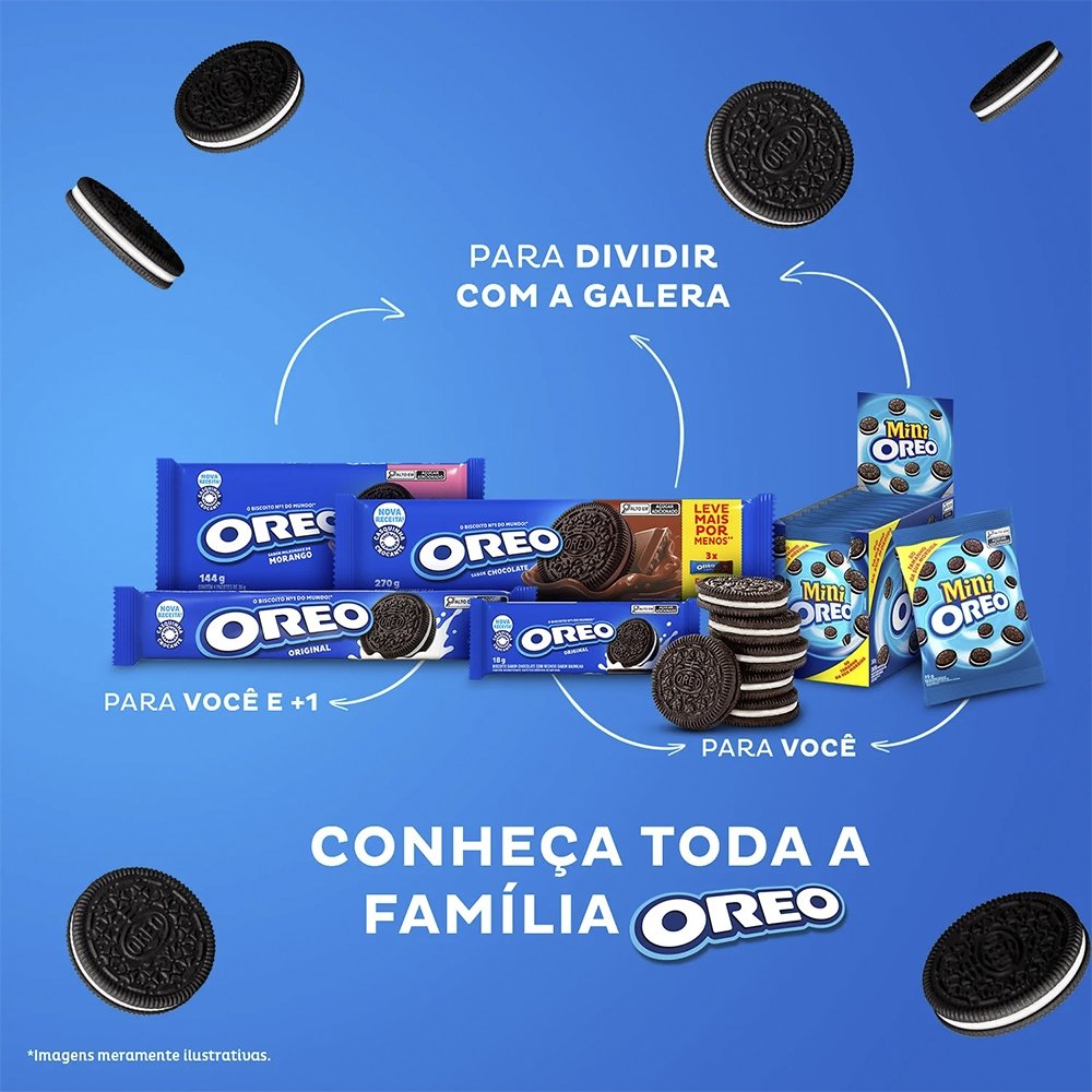 Biscoito Oreo Original Sabor Baunilha 18g - Display com 16 Unidades