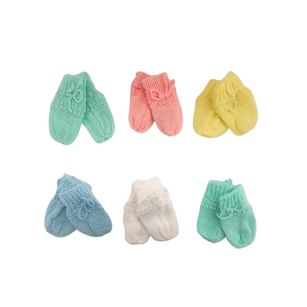 Kit Luvas de Tricô Tamine com 3 Pares - Tamanho RN Estilo:Menino