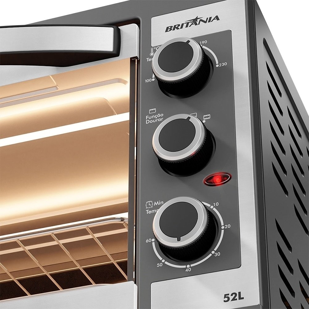 Forno Elétrico Bancada Britânia 52 Litros BFE55P - 1500W Dupla Resistência, 110V
