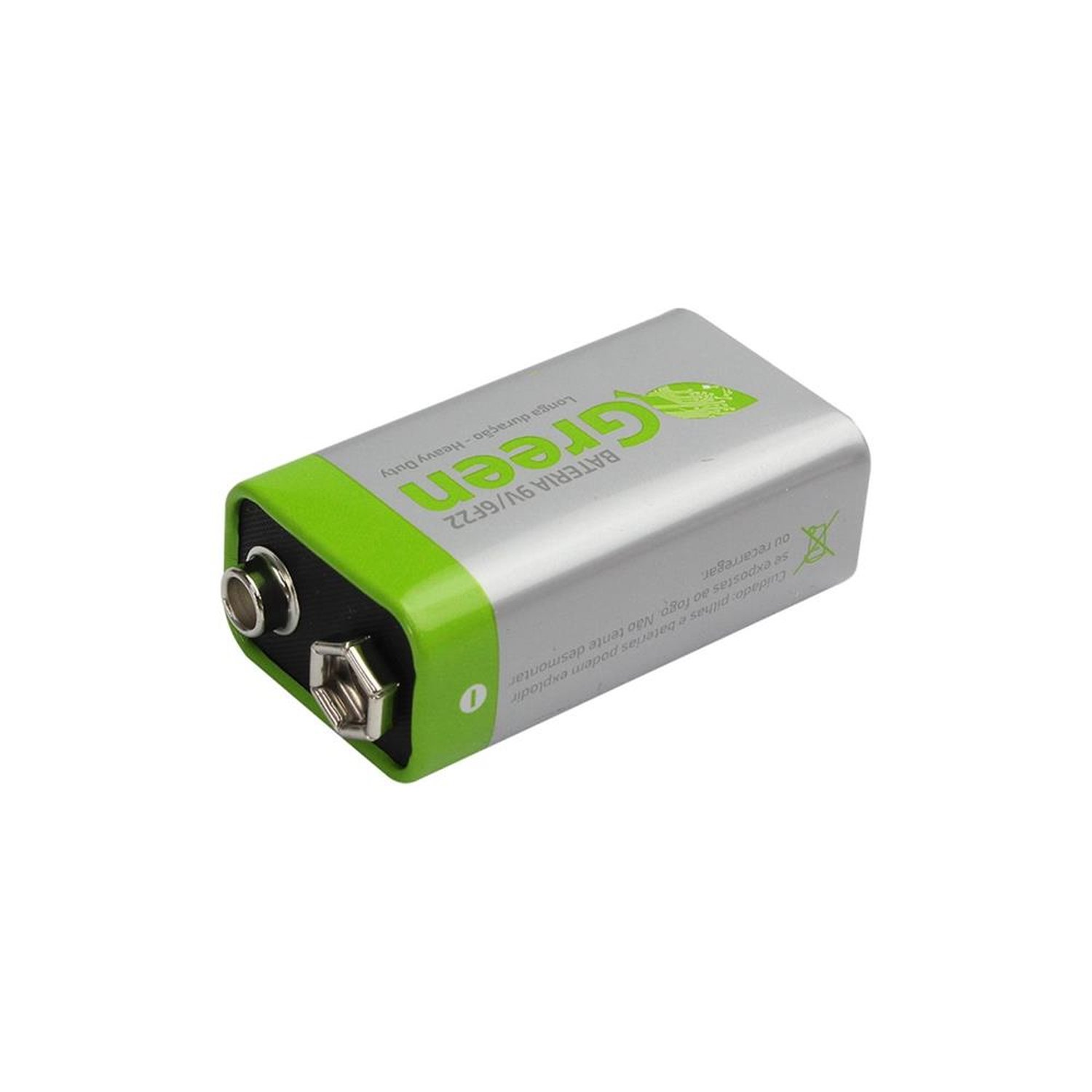 Bateria 9V 6F22 Manganês Heavy Duty - Granel - Green