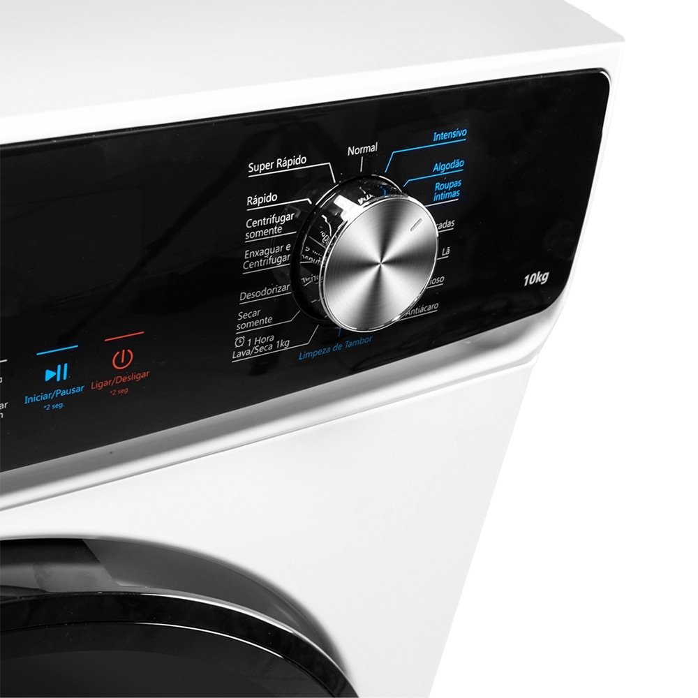 Máquina de Lavar Roupas 10Kg Philco PLS11B - Lava e Seca, Branco/Preto, 220V