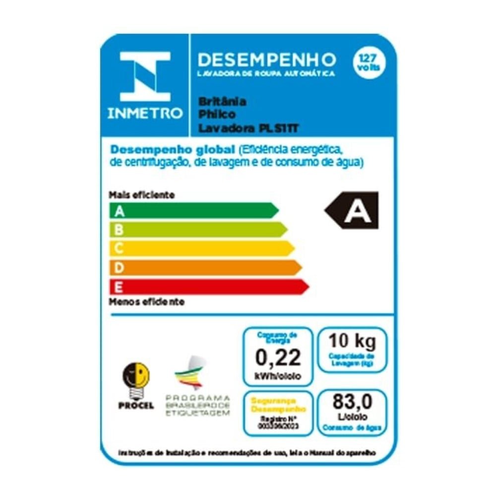 Máquina de Lavar Roupas 10Kg Philco PLS11T - Lava e Seca, Inox, 110V