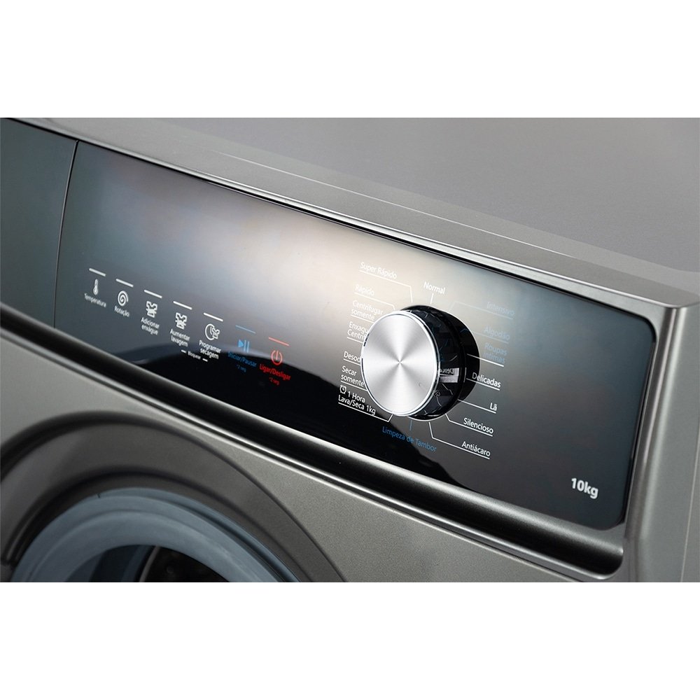 Máquina de Lavar Roupas 10Kg Philco PLS11T - Lava e Seca, Inox, 220V