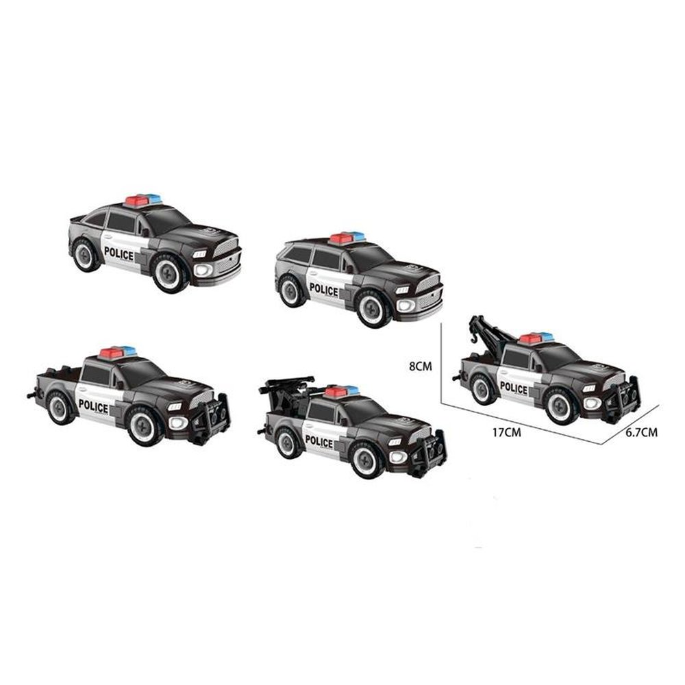 Carrinho Transformável Megaformers Super Guardian 5 em 1 Preto com Ferramenta Multikids - BR1759