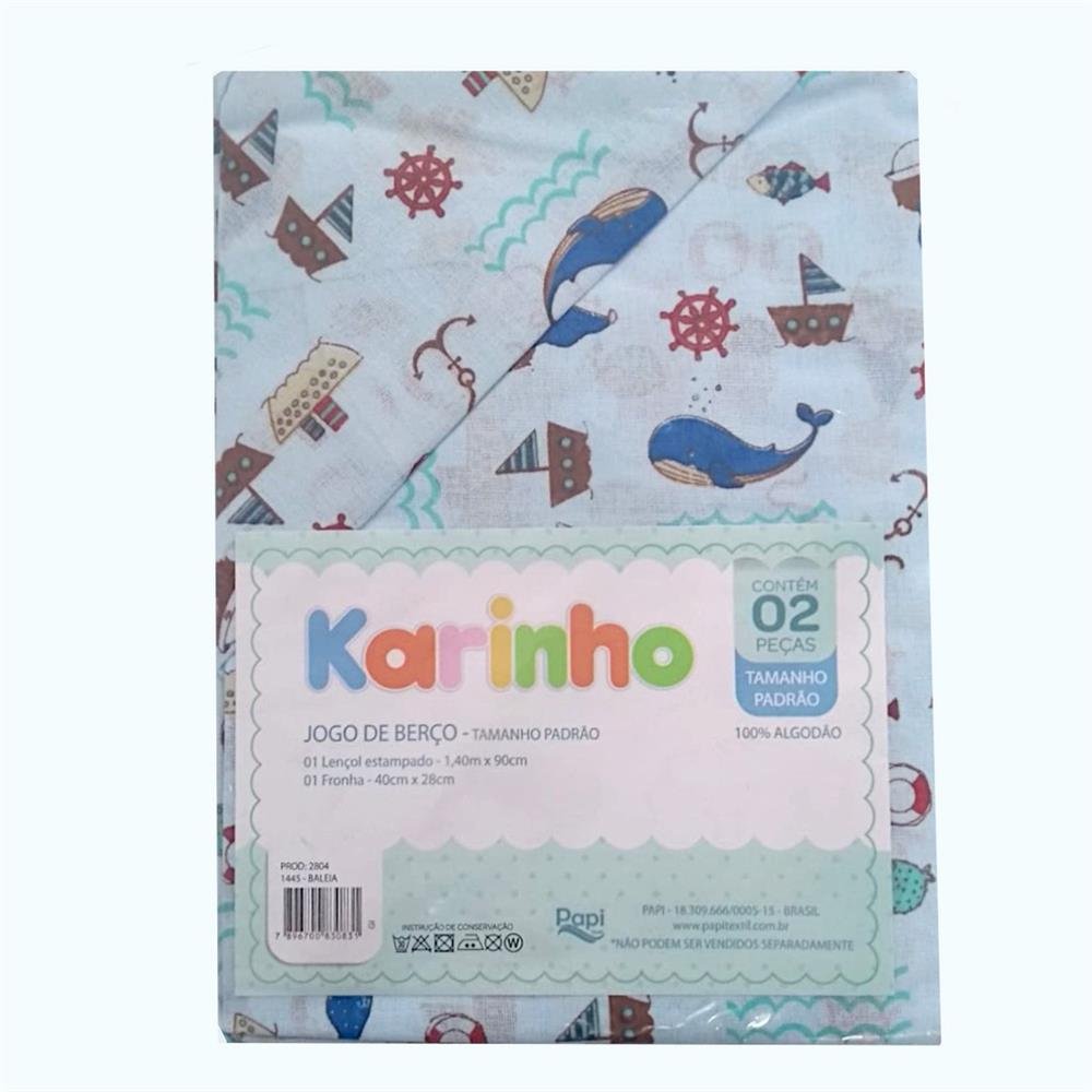 Jogo de Berço Karinho com 2 Peças - Baleia