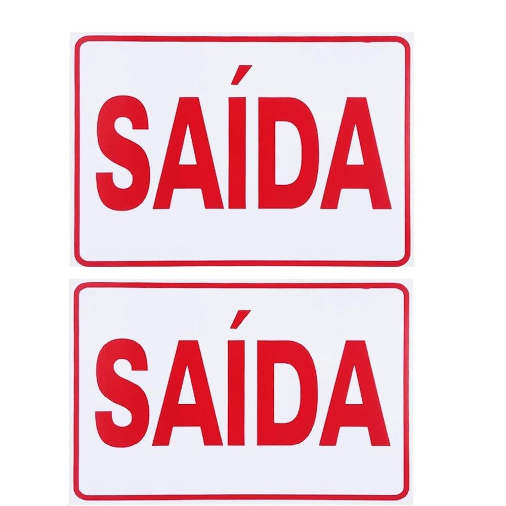 Placa de Sinalização VM-BR 250x158x1mm Saida Sem Seta