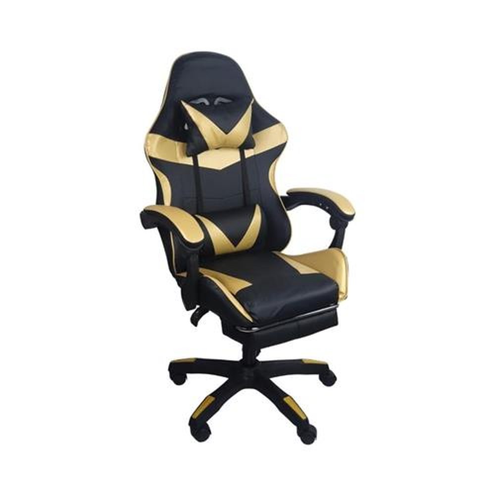 Cadeira Gamer Stillus Ergonômica Com Apoio Para Os Pés - Dourada