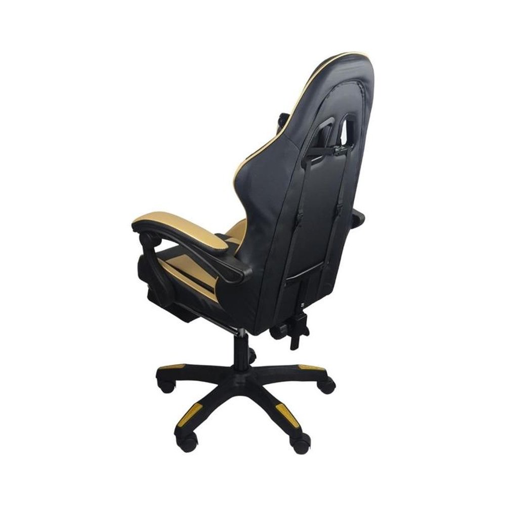 Cadeira Gamer Stillus Ergonômica Com Apoio Para Os Pés - Dourada