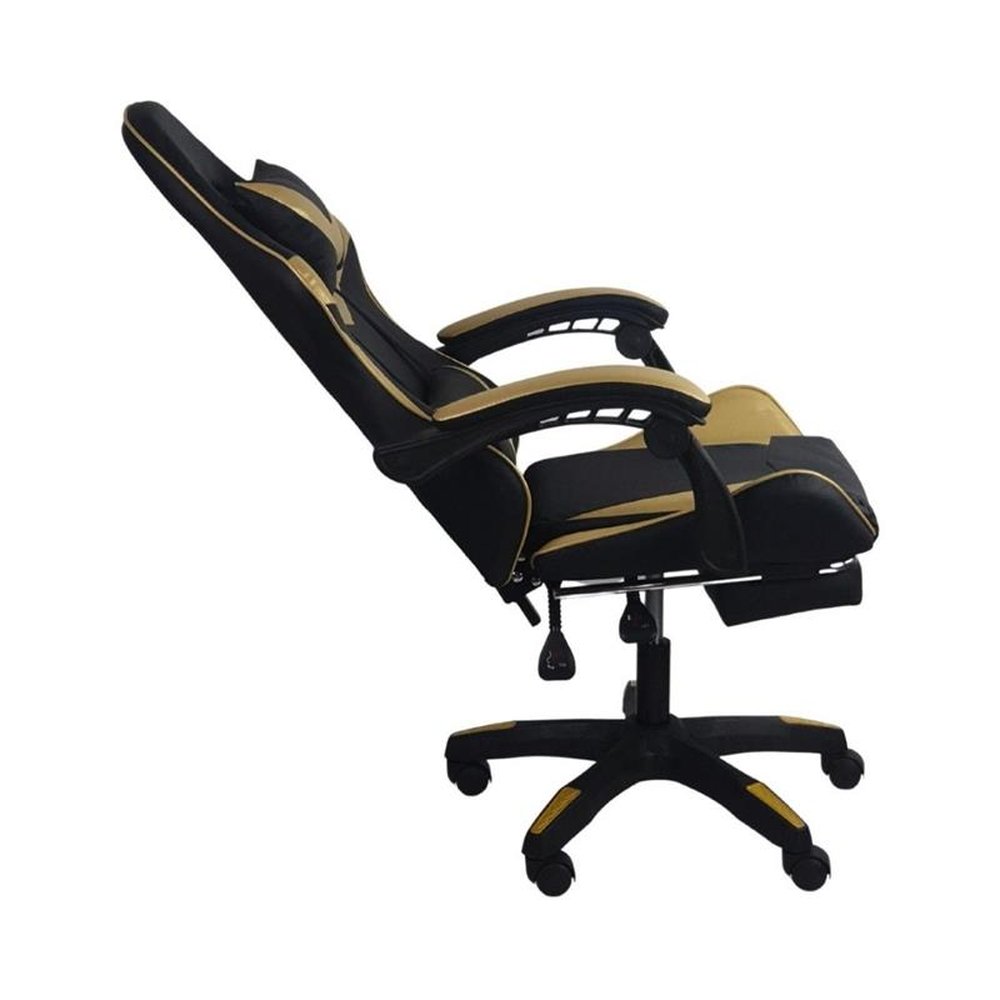 Cadeira Gamer Stillus Ergonômica Com Apoio Para Os Pés - Dourada