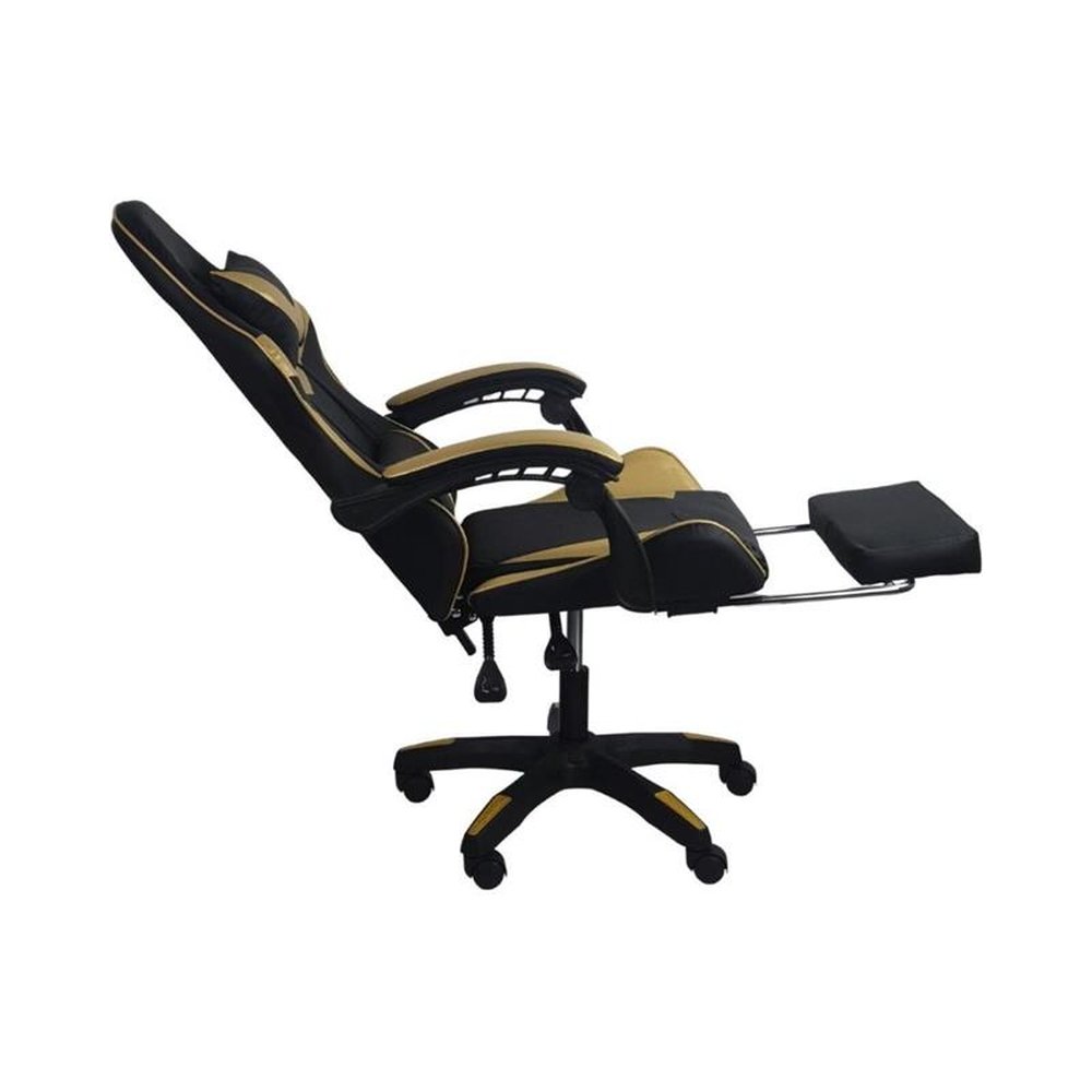 Cadeira Gamer Stillus Ergonômica Com Apoio Para Os Pés - Dourada