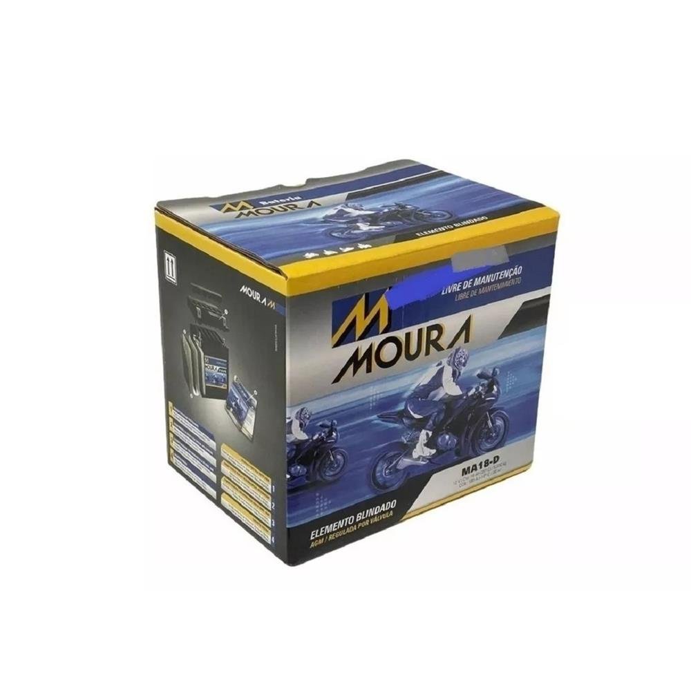Bateria Moto Moura Ma18-d 18ah Harley Jetski Ytx20l-bs Yuasa