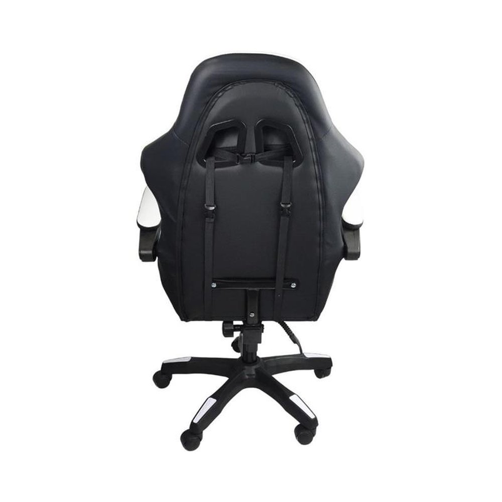 Cadeira Gamer Stillus Ergonômica Com Apoio Para Os Pés - Preta e Branca