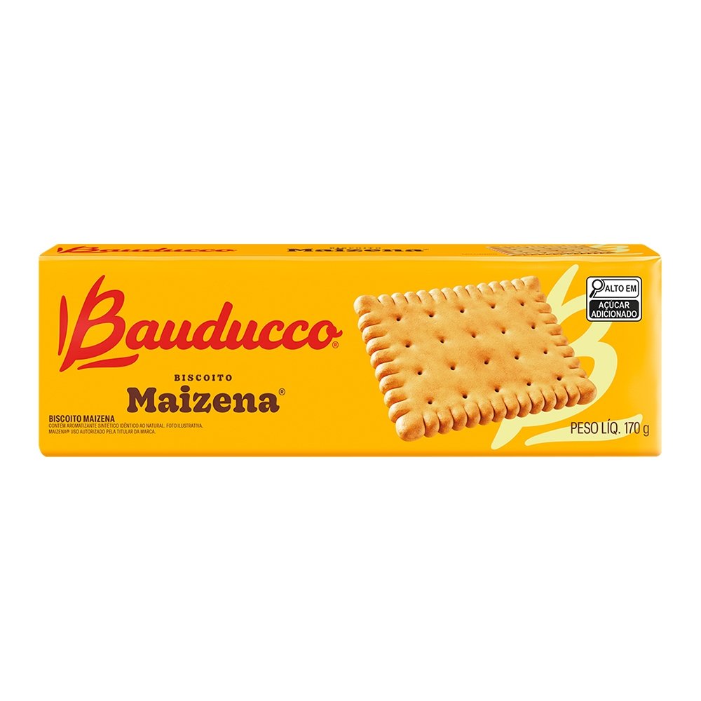 Biscoito Bauducco Maizena 170g - Embalagem com 48 Unidades
