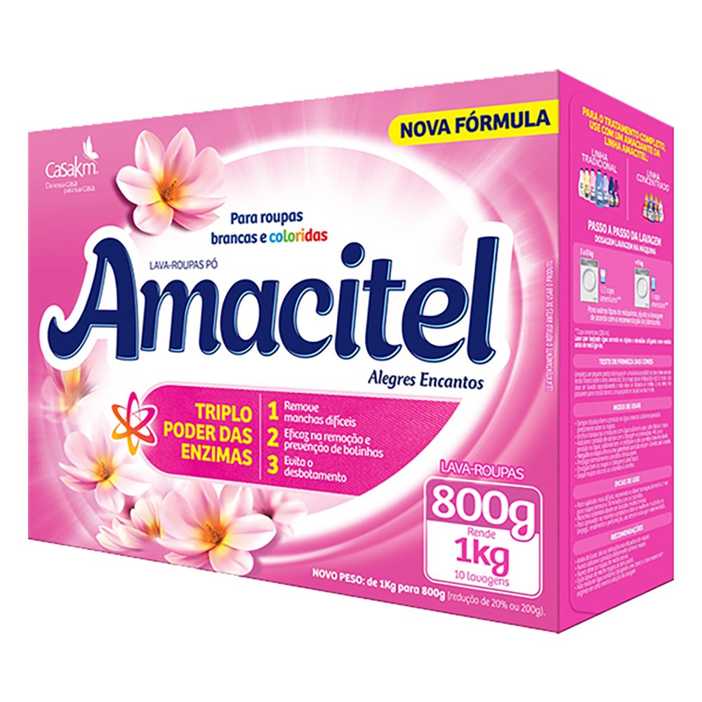 Lava Roupas Amacitel 800G Alegres Encantos