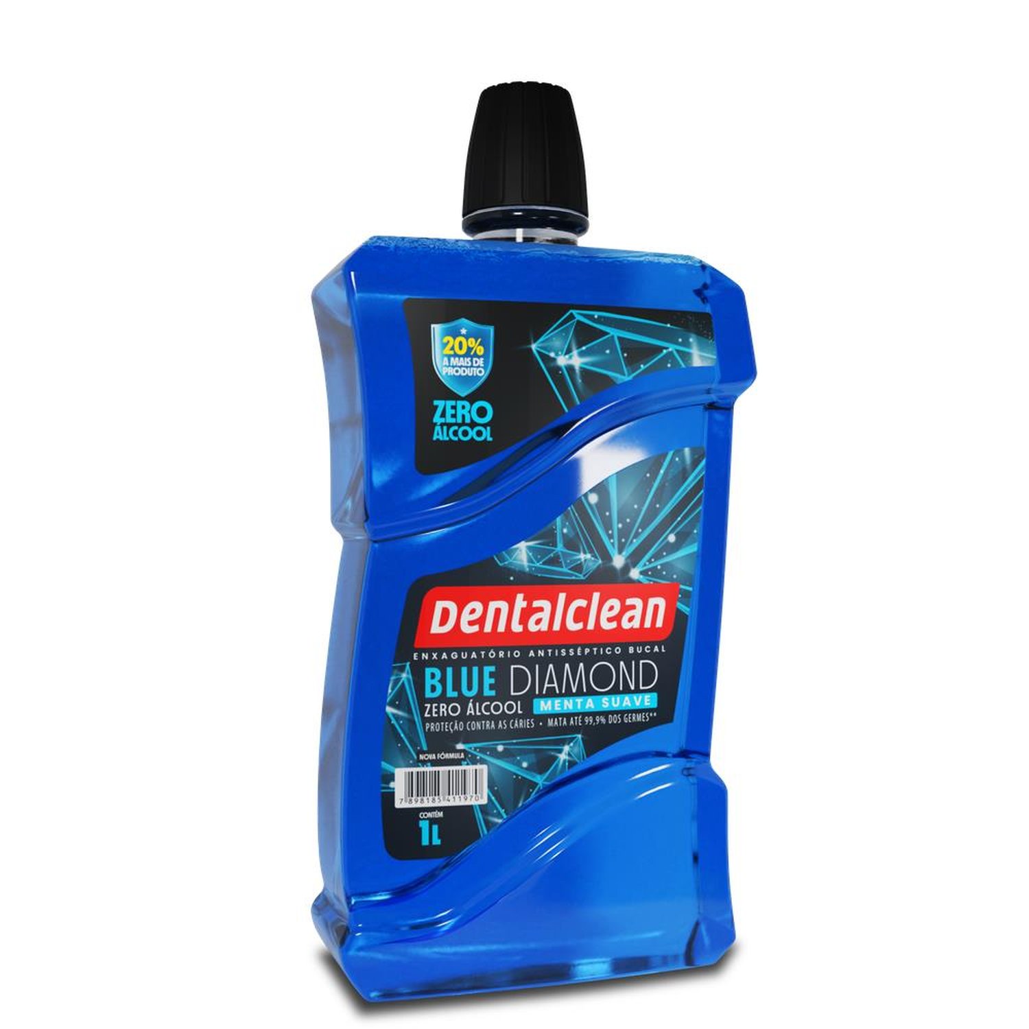 Enxaguante Bucal Zero Álcool Menta Suave Dentalclean Blue Diamond Frasco 1L