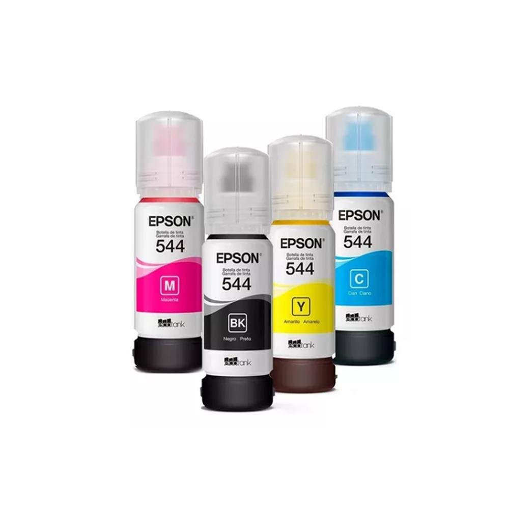 Kit Refil de Tinta Epson 544 - 4 Cores - Preto/Amarelo/Ciano/Magenta