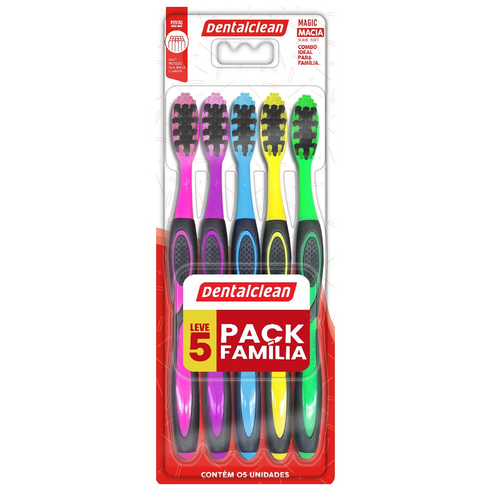 Escova Dental Macia Dentalclean Magic 5 Unidades
