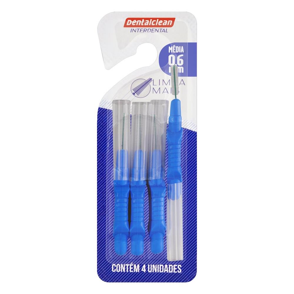 Escova Interdental Cilíndrica Média Dentalclean 0,6mm 4 Unidades