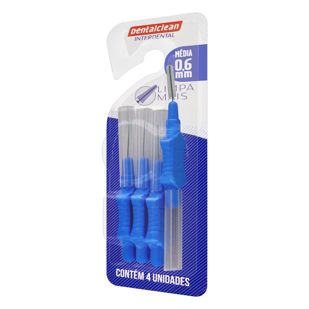 Escova Interdental Cilíndrica Média Dentalclean 0,6mm 4 Unidades