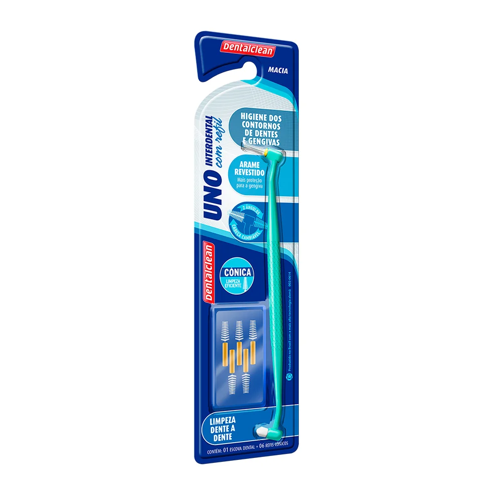 Escova Dental Profissional Uno Interdental + Refil Cônico Dentalclean