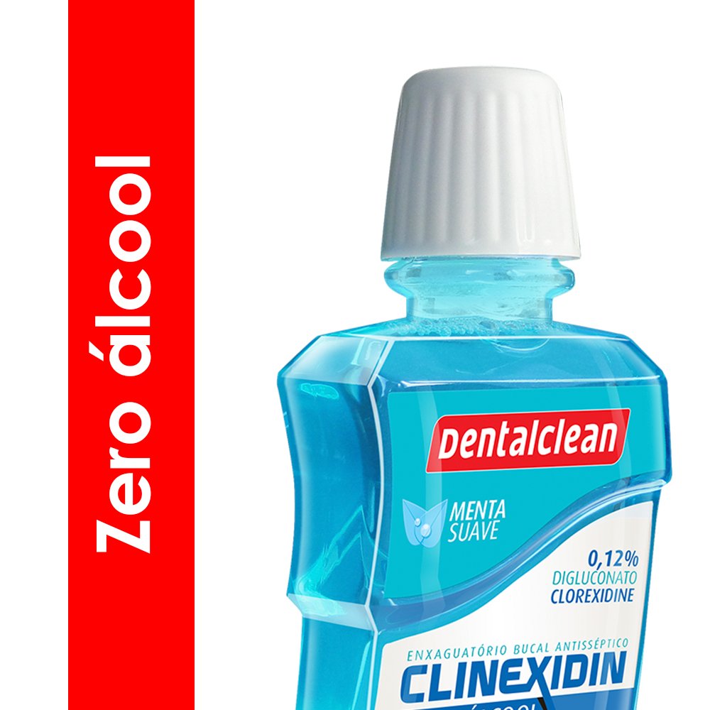 Enxaguante Antisséptico Bucal Dentalclean Profissional Clinexidin Zero 300 ML Caixa com 12 Unidades