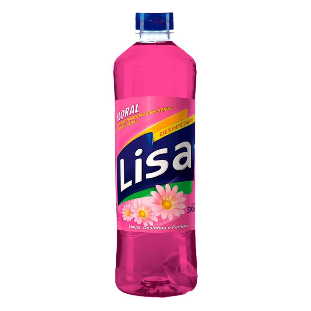 Desinfetante Pinho Floral Lisa 500Ml Fardo Com 12 Unidades