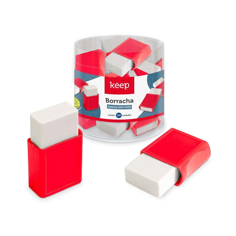 Borracha Branca com Cinta Caixa Com 24 Unidades Keep - EI128