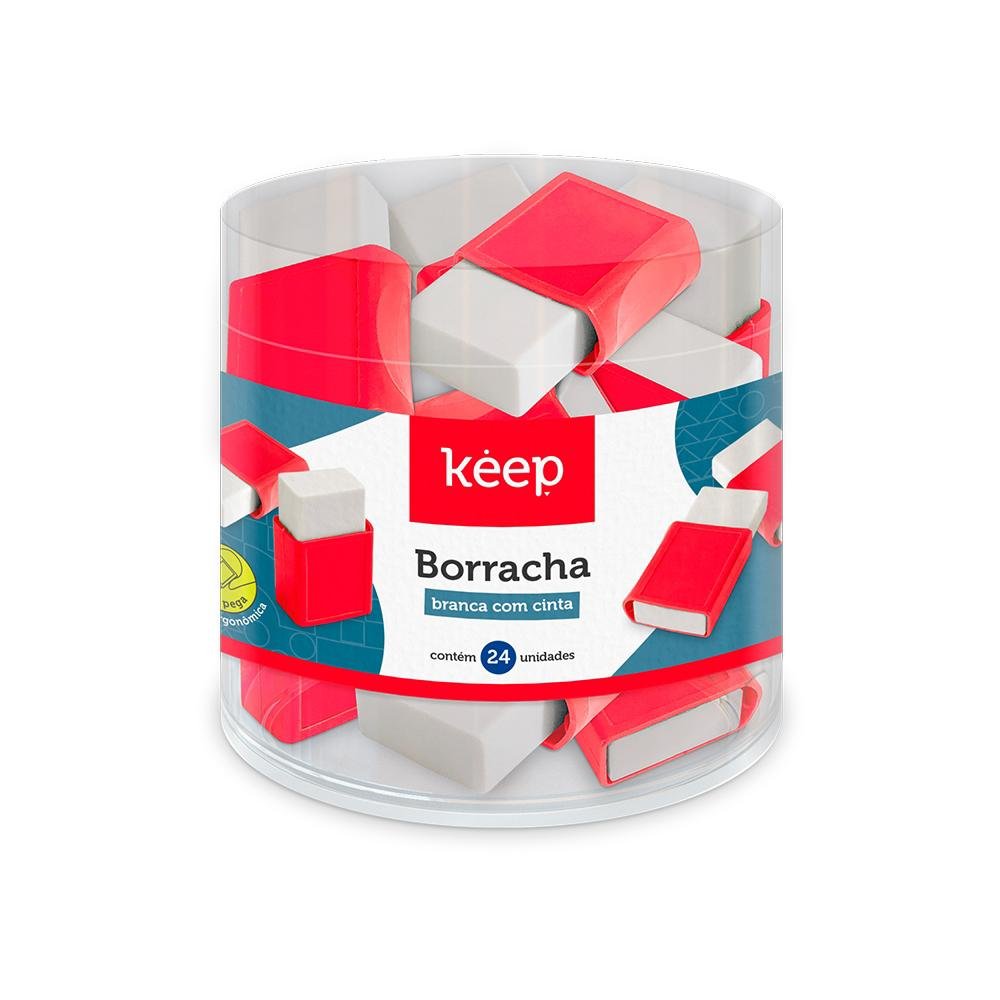 Borracha Branca com Cinta Caixa Com 24 Unidades Keep - EI128