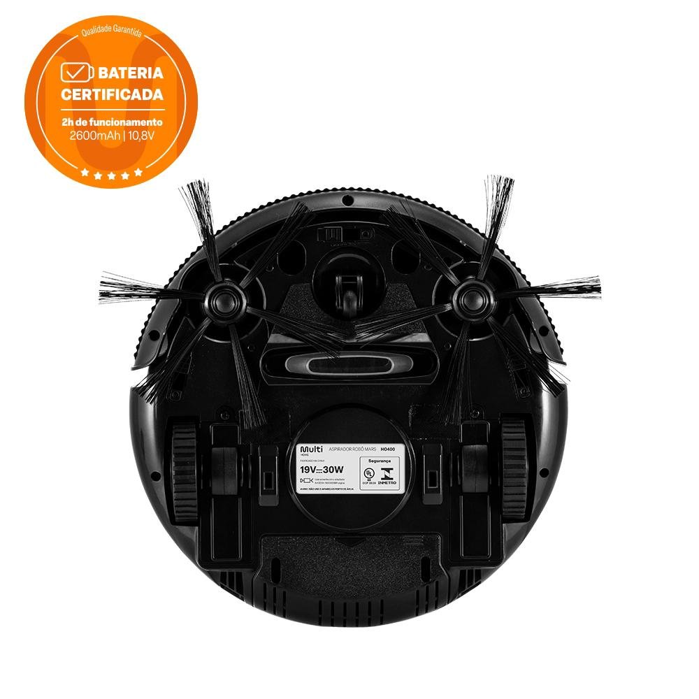 Aspirador de Pó Robô Mars Varre + Aspira + Passa Pano Bivolt com 30W e Bateria Recarregável, Vermelho/Preto Multi Home - HO400
